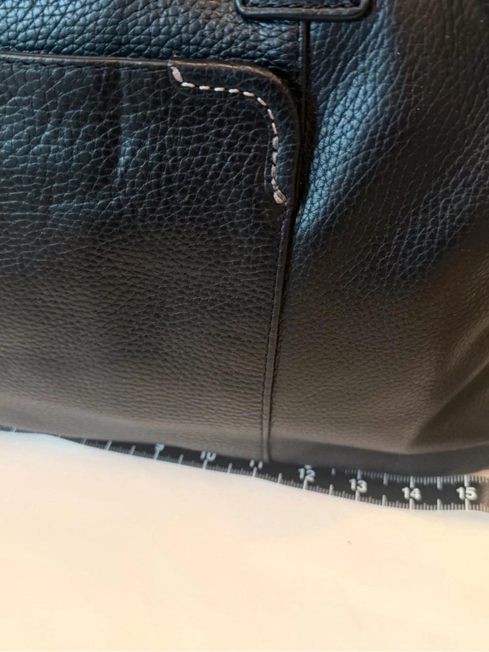 Cole Haan Black Leather Briefcase Work Bag with Shoulder Strap. New.